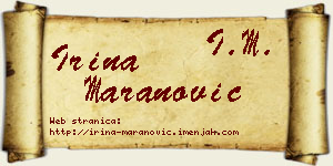 Irina Maranović vizit kartica